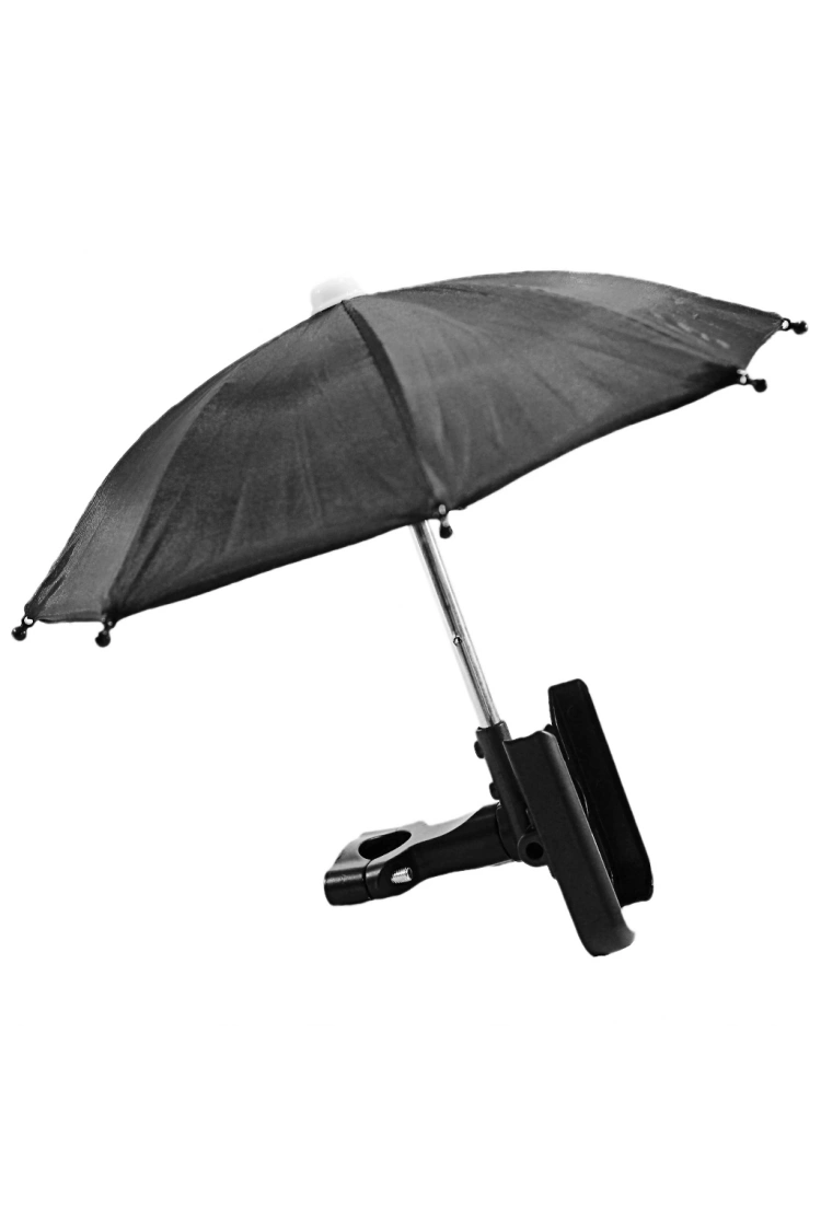 Siyah Gidon Bağlantılı Şemsiyeli Ayarlı Telefon Tutucu Aliminyum A+++ Kalite