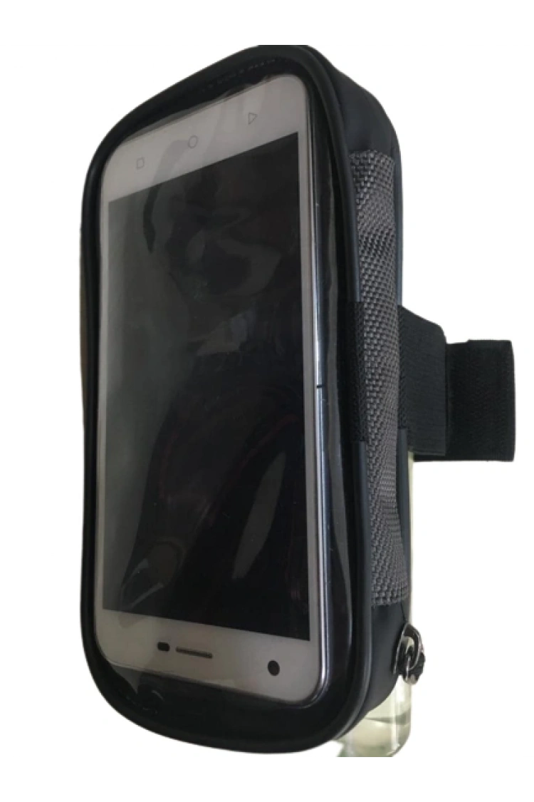 Siyah Su Geçirmez Kol Bağlantılı Lastikli Ayarlı Telefon Tutucu