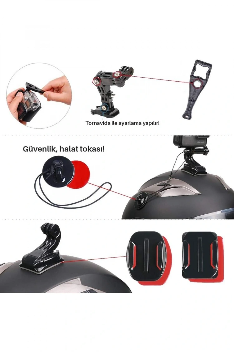 Xt91 Kask Telefon Ve Aksiyon Kamera Tutucu