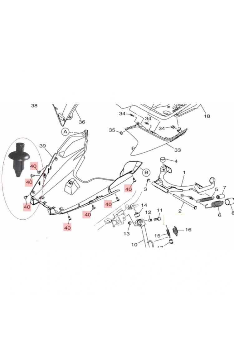Yamaha 7mm Üniversal Kaporta Grenaj Plastik Klips Oem 5 Adet
