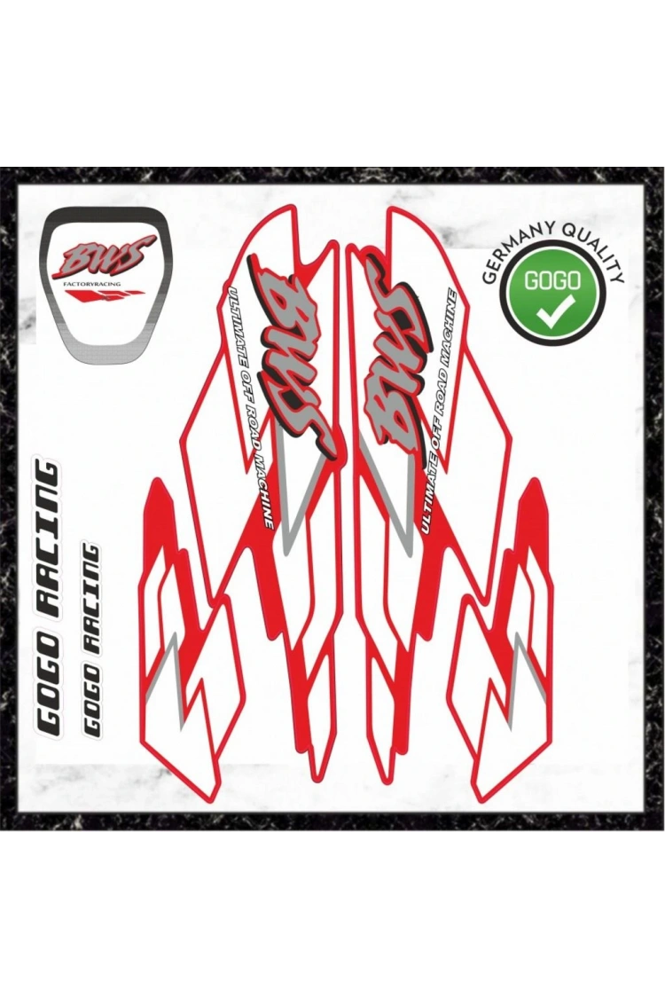 Yamaha BWS Sticker Seti Komple Yazı GOGO Kırmızı