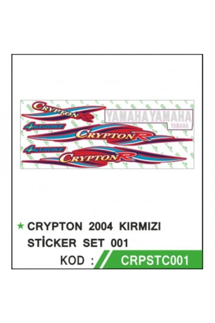 Yamaha Crypton 2004 Kırmızı Sticker Seti