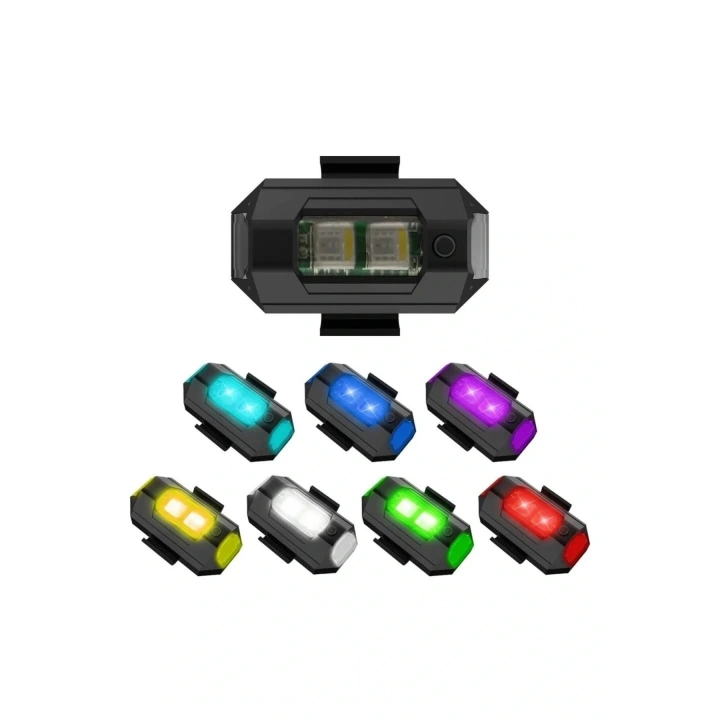 7 Renk Mini Led Şarjlı 4,5w Dron Scooter Bisiklet Motosiklet Araba Çakarlı Led Uyarı Işığı