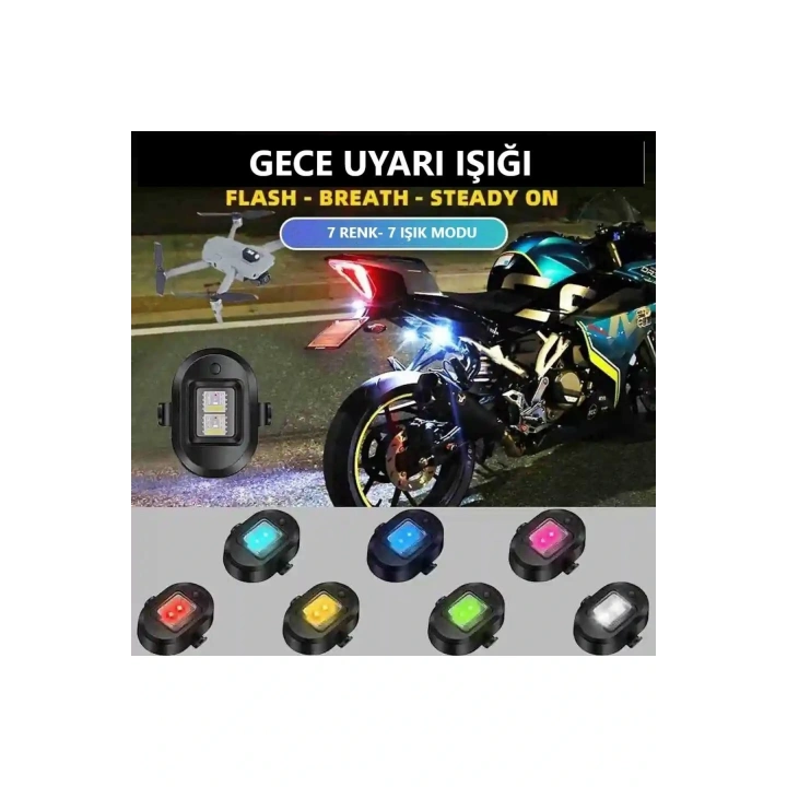 7 Renk Mini Led Şarjlı 4,5w Dron Scooter Bisiklet Motosiklet Araba Çakarlı Led Uyarı Işığı
