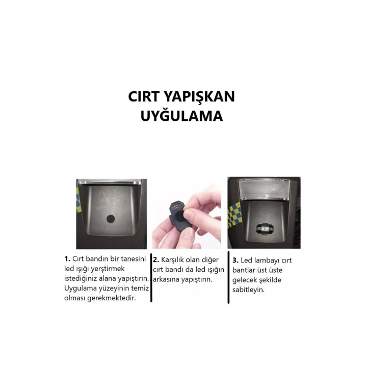 7 Renk Mini Led Şarjlı 4,5w Dron Scooter Bisiklet Motosiklet Araba Çakarlı Led Uyarı Işığı