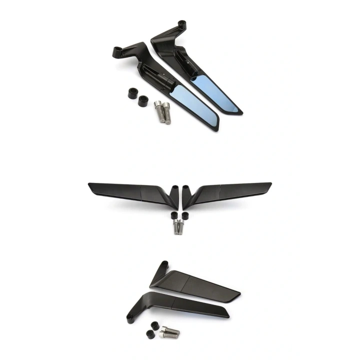 Alkan MB H2 Kanat Ayna Büyük Model Ayna 8 mm 10 mm ters düz tüm motosikletler uyumlu