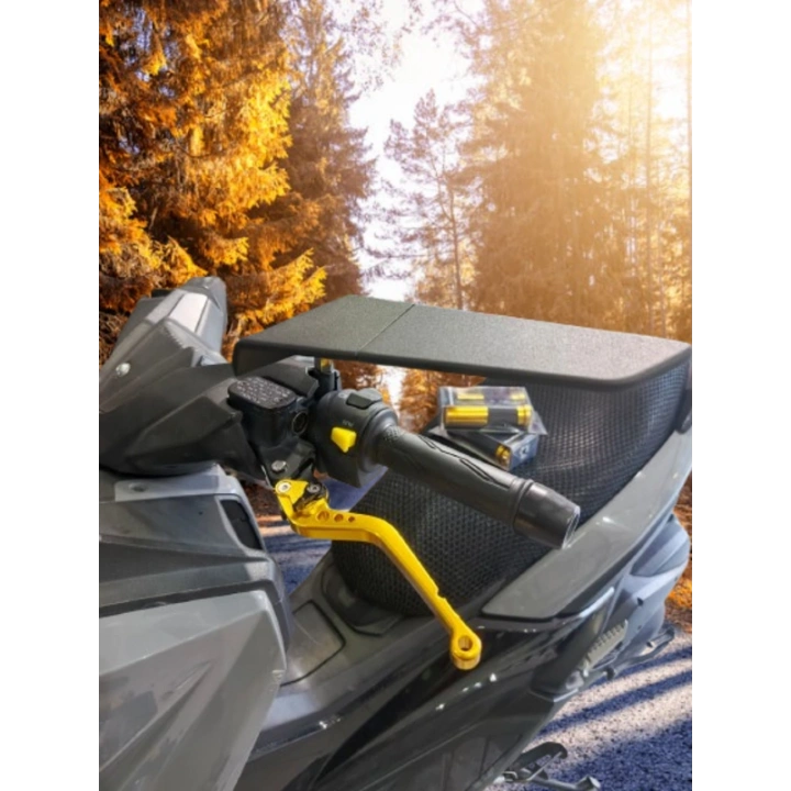 Motosiklet Gidon Ucu Cnc Kesim Mat Siyah Geniş Mavi Cam Ayna