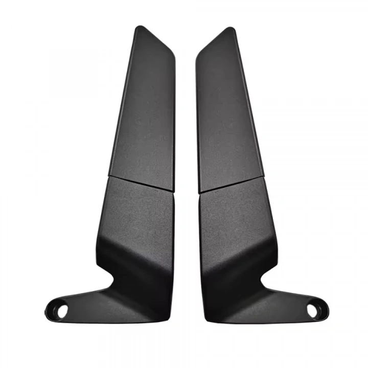 Motosiklet Gidon Ucu Cnc Kesim Mat Siyah Geniş Mavi Cam Ayna