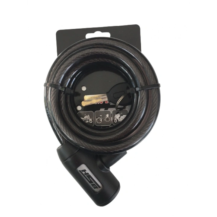 BİSİKLET ÇELİK HALAT KİLİT 12x1500 SİYAH A+++KALİTE KİLİT 1,5 MT