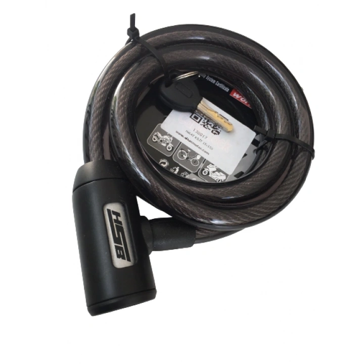 BİSİKLET ÇELİK HALAT KİLİT 15x1500 SİYAH A+++KALİTE KİLİT 1,5 MT