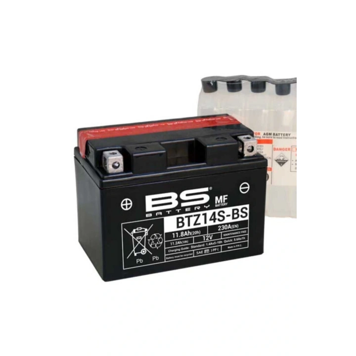 Bs Battery Btz14s-bs 12v 11.8ah Motosiklet Aküsü Agm Bakımsız 230cca Sızdırmaz Mf Akü