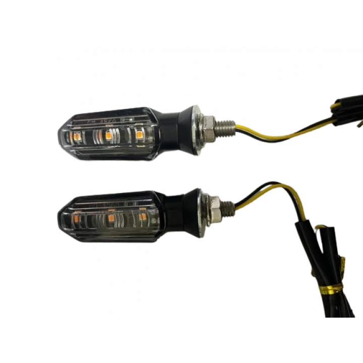 Carub Motosiklet Sinyal Lamba Üniversal 12V Beyaz Cam Sarı Led 2Li