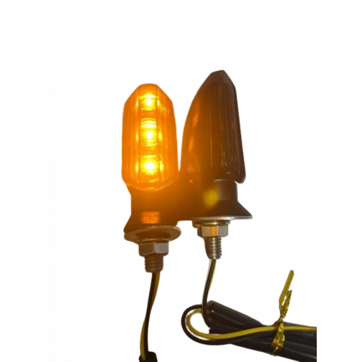 Carub Motosiklet Sinyal Lamba Üniversal 12V Füme Cam Sarı Led 2Li