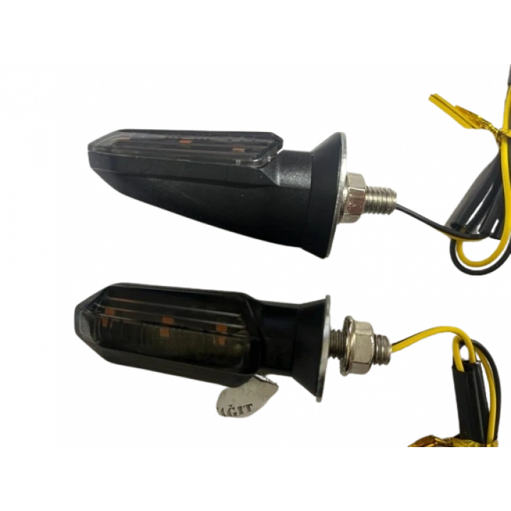 Carub Motosiklet Sinyal Lamba Üniversal 12V Füme Cam Sarı Led 2Li