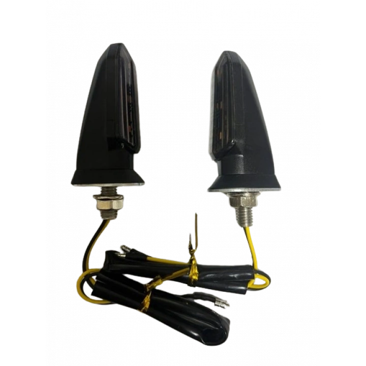 Carub Motosiklet Sinyal Lamba Üniversal 12V Füme Cam Sarı Led 2Li