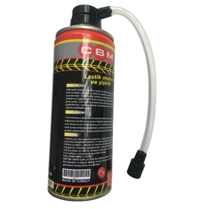 Cbm Araç Oto Motosiklet Lastik Onarıcı Tamir Edici Şişirici Sprey Lastik Tamir Kiti 400ML 12Lİ