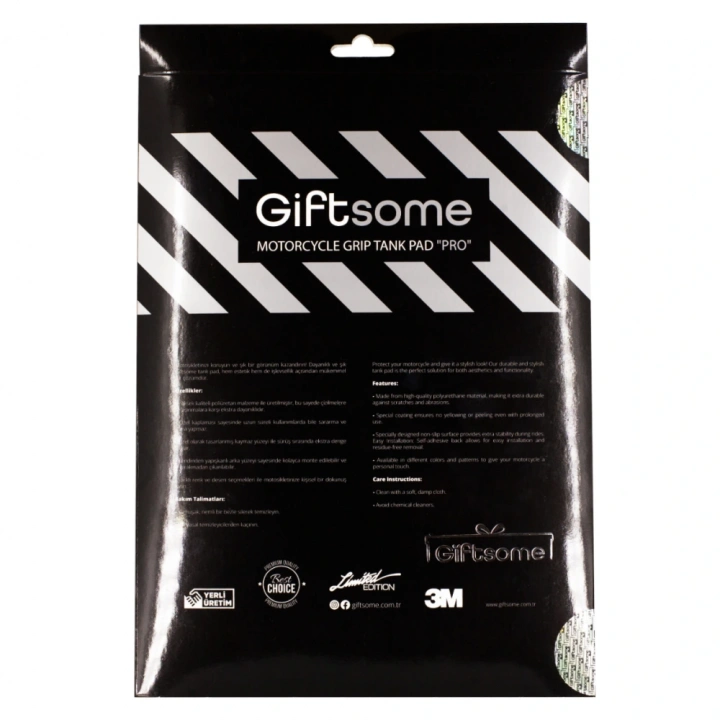 Ducati İle Uyumlu Grippach Kaydırmaz 6D Karbon Tank Pad (STİCKER DEĞİLDİR) GC12