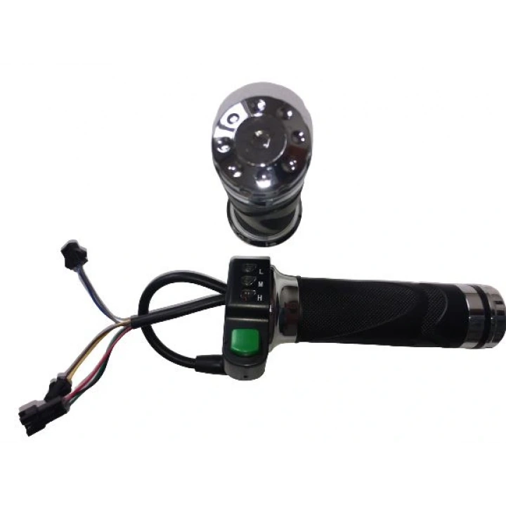 E-Bike Vitesli Gaz Kolu 211 Yeşil Düğme 3 Işık