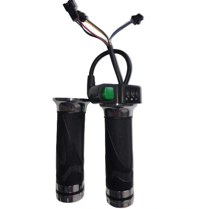 E-Bike Vitesli Gaz Kolu 211 Yeşil Düğme 3 Işık