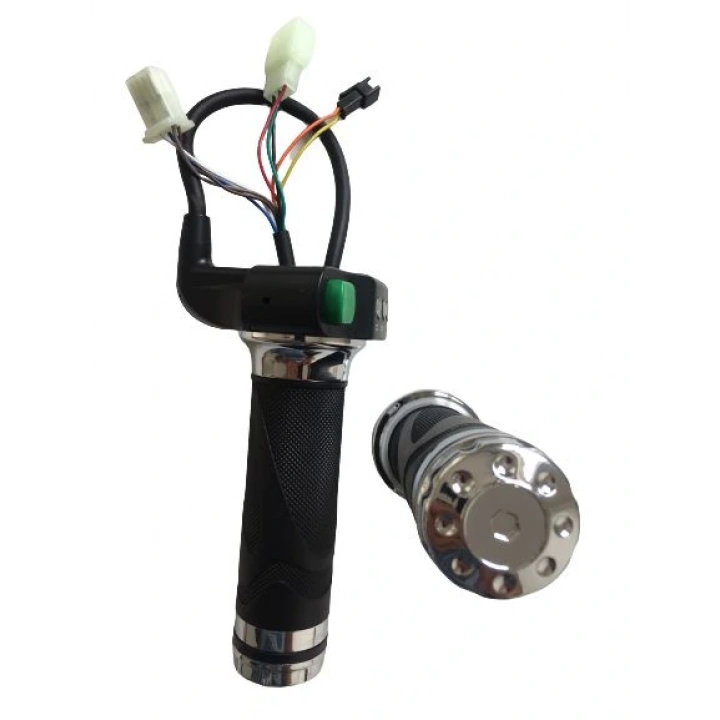 E-Bike Vitesli Gaz Kolu 232 Yeşil Düğme 3 Işık