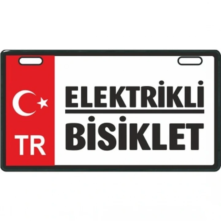 Kırmızı Elektrikli Bisiklet E-bike Plakalık