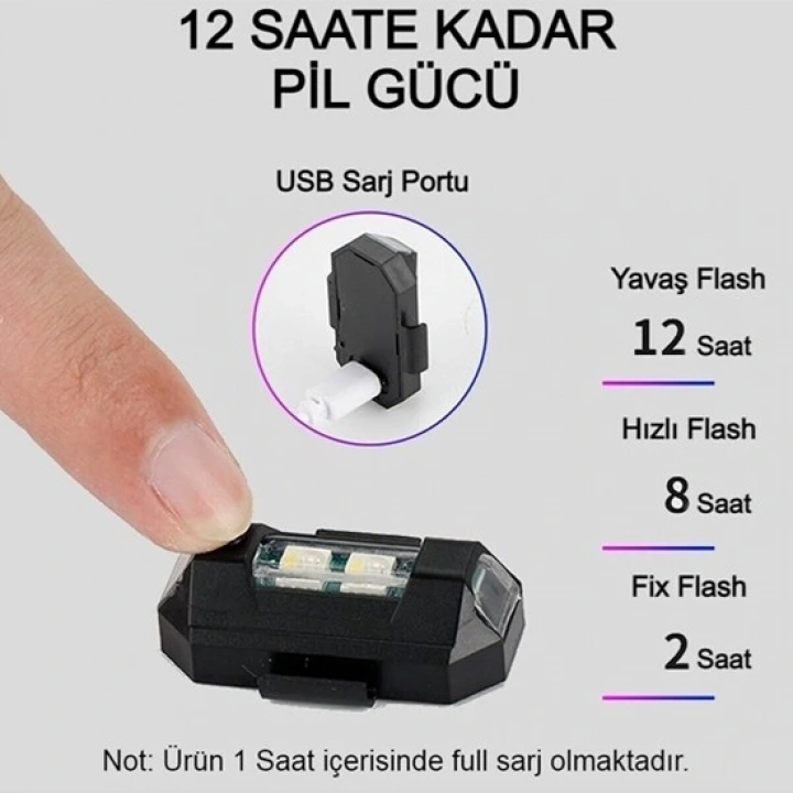 Mini Kablosuz Çakar Lamba Kablosuz 7 Renk Çakarlı Lamba LED Araba Motosiklet Bisiklet Drone