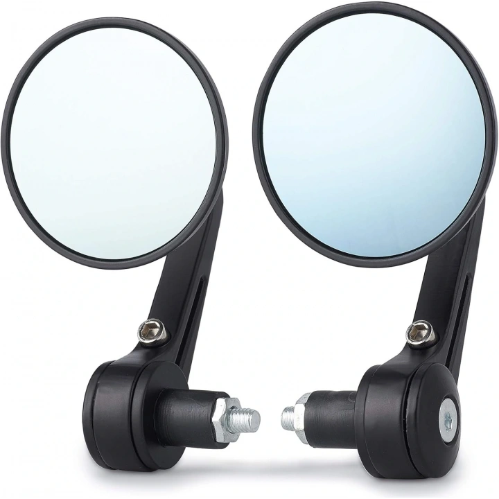 Modifiye Gidon Bağlantılı Oval Ayna Tk Siyah Cafe Racer