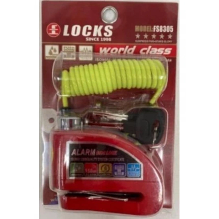 Motosiklet 110 Db Kırmızı Alarmlı Disk Kilidi