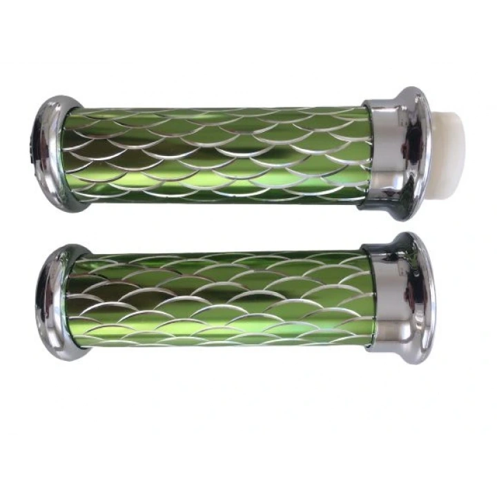 Motosiklet Aliminyum İşlemeli Gaz Borulu Modifiye Elcik Açık Yeşil Tk