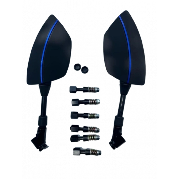 Motosiklet Ayna 426 Mavi Şeritli Üniversal 8-10 mm Uyumlu Marka Model Fark Etmez