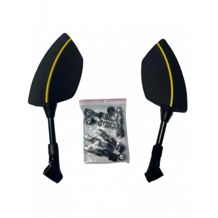 Motosiklet Ayna 426 Sarı Şeritli Üniversal 8-10 mm Uyumlu Marka Model Fark Etmez