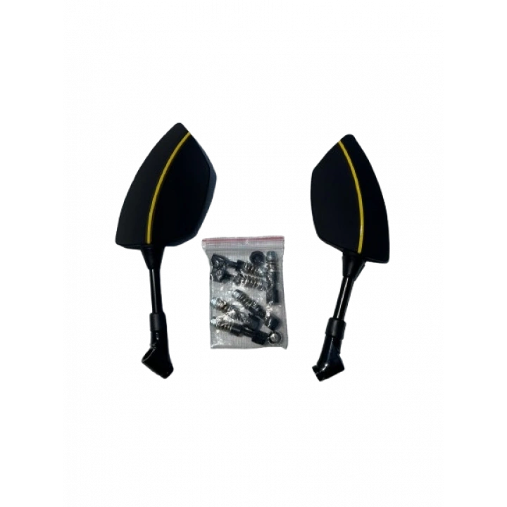 Motosiklet Ayna 426 Sarı Şeritli Üniversal 8-10 mm Uyumlu Marka Model Fark Etmez