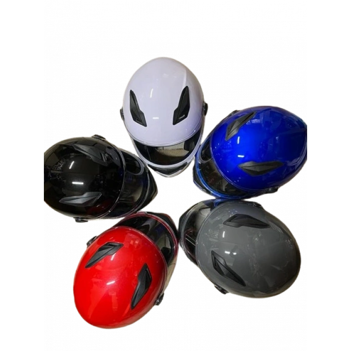 Motosiklet Düz Renk Eko Fullface Kask Siyah