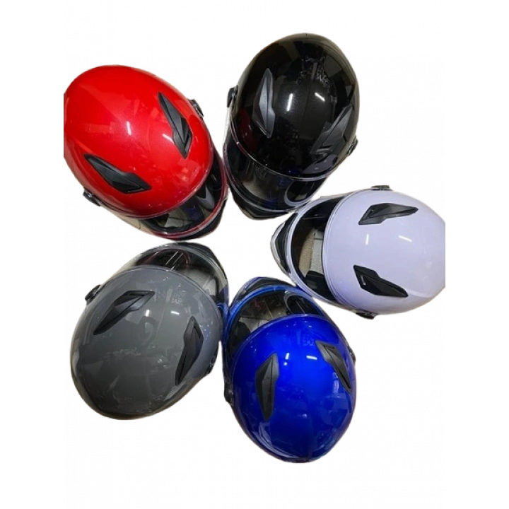 Motosiklet Düz Renk Eko Fullface Kask Siyah