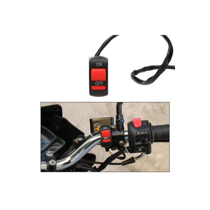 Motosiklet Sis Farı Aç Kapa Düğmesi / Butonu / Kırmızı