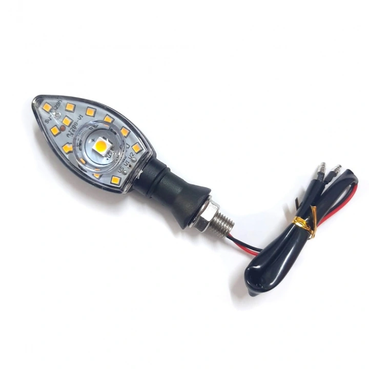 Motosiklet Üniversal Led Sinyal Beyaz Camlı Mercekli