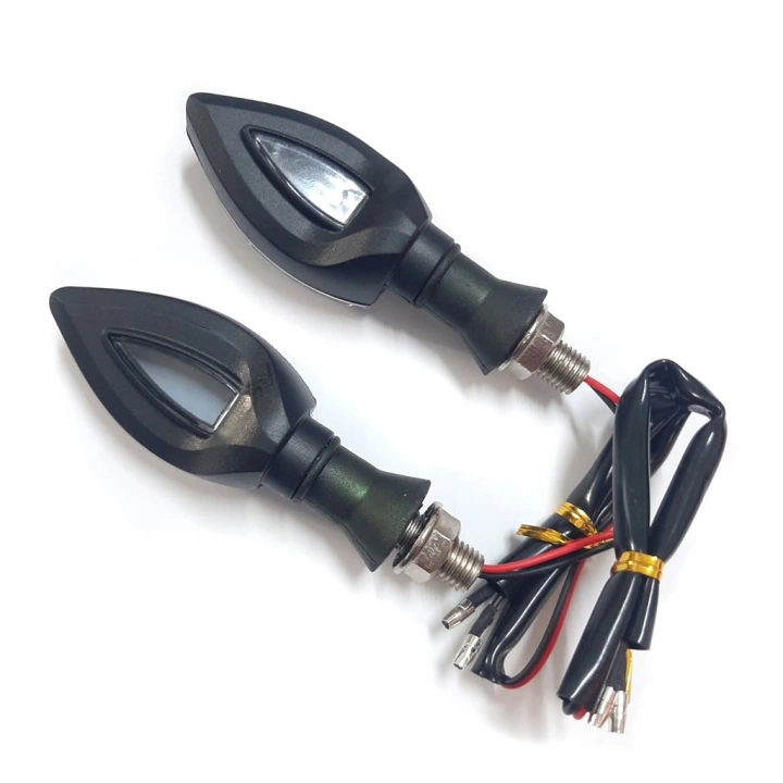 Motosiklet Üniversal Led Sinyal Beyaz Camlı Mercekli