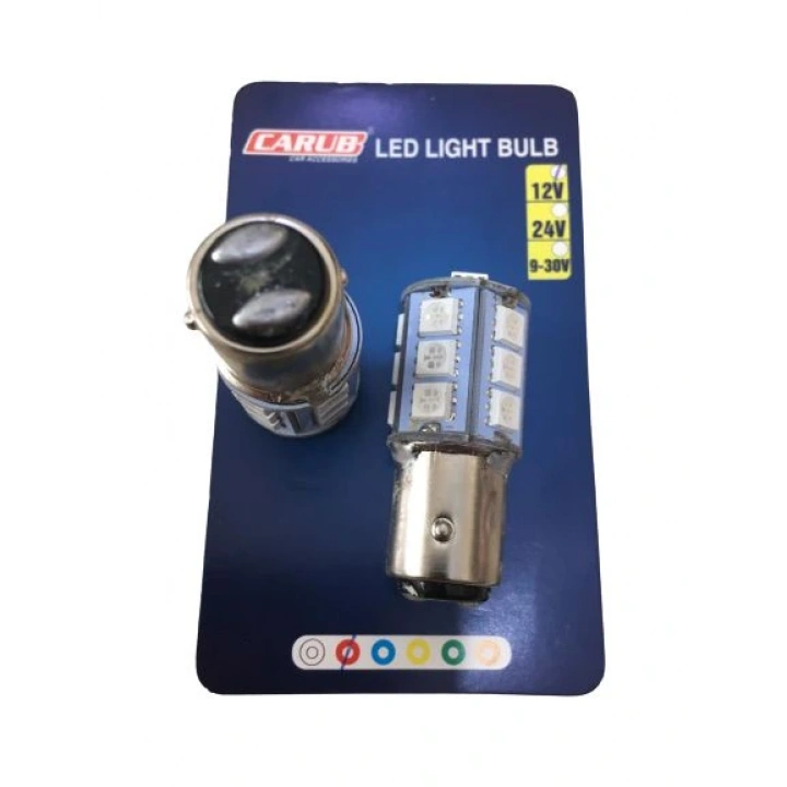 Motosiklet ve Otomobil Stop Ampul 18led 1016 Çakar Kırmızı Şaşı