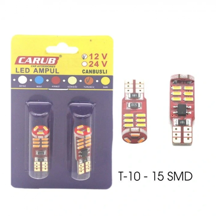 Park Ledi Canbus 15 Ledli Turuncu 12v T10 20w 2Li Set