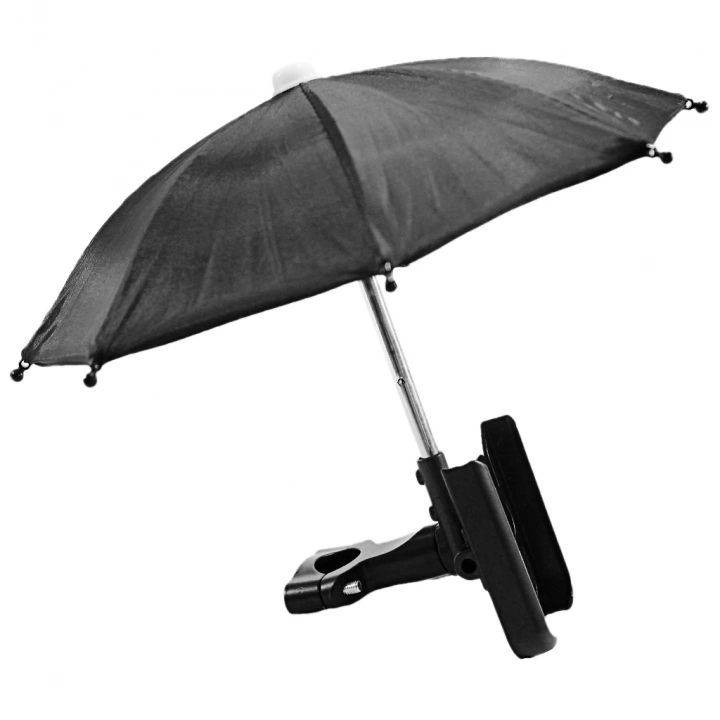 Siyah Gidon Bağlantılı Şemsiyeli Ayarlı Telefon Tutucu Aliminyum A+++ Kalite