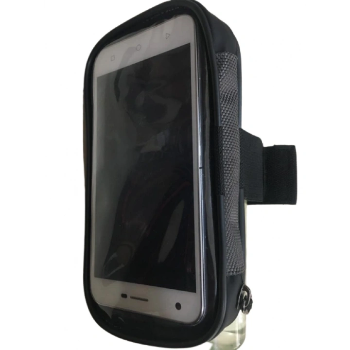 Siyah Su Geçirmez Kol Bağlantılı Lastikli Ayarlı Telefon Tutucu