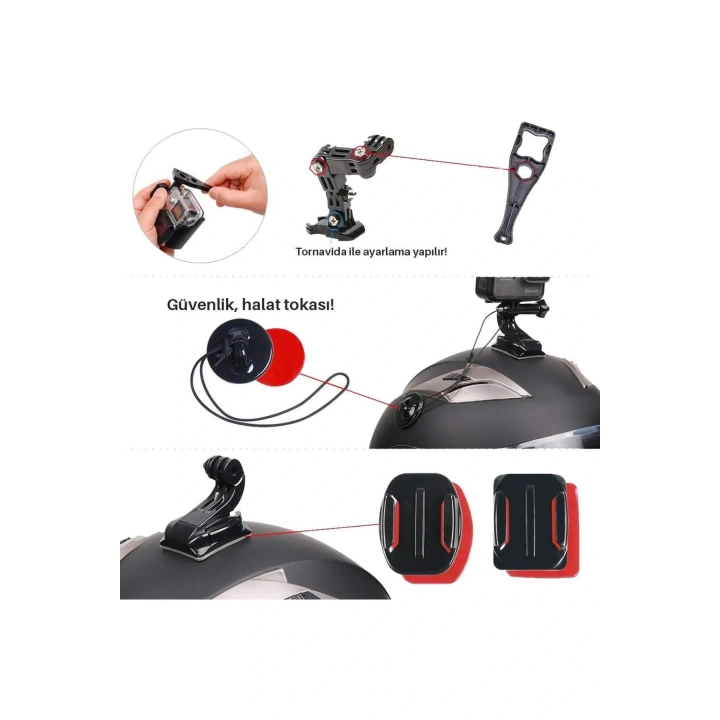 Xt91 Kask Telefon Ve Aksiyon Kamera Tutucu