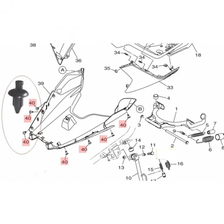 Yamaha 7Mm Üniversal Kaporta Grenaj Plastik Klips Oem 5 Adet