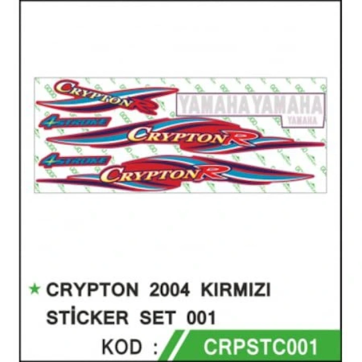Yamaha Crypton 2004 Kırmızı Sticker Seti