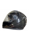 Motosiklet Düz Renk Eko Fullface Kask Siyah