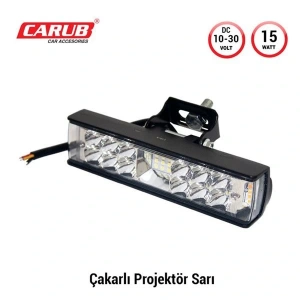 Carub Projektör Sis Farı 10-30V15W Çakar Beyaz- Sarı 15x3,5