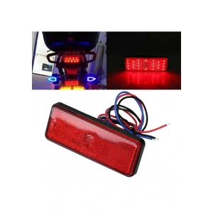 Motosiklet Led Işıklı Reflektör - Kırmızı E Belgeli