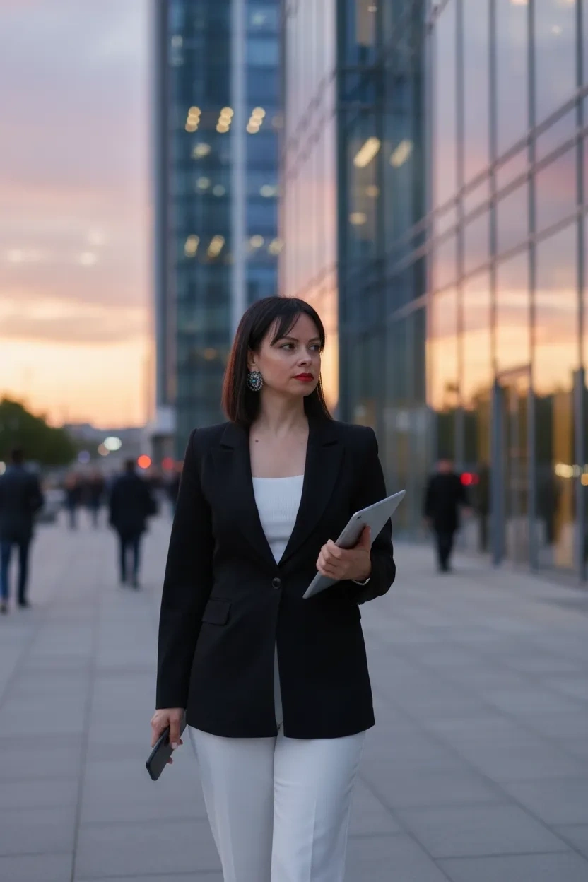 1905 Siyah Kadın Büyük Beden Blazer Ceket