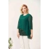 4047 Yeşil Şifon -payet Dantel Kombinli Büyük Beden Bluz