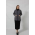 Y0662 KADIN MAVİ-BEYAZ DESENLİ DÜĞMELİ CEPLİ MEVSİMLİK ANNE HIRKASI